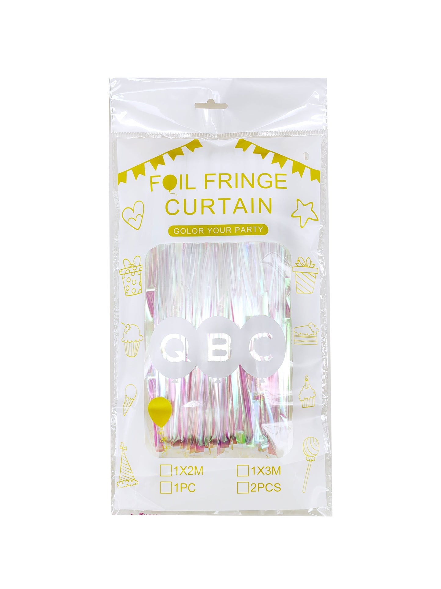 QBC Foil Fringe Curtains 3ft x 6ft