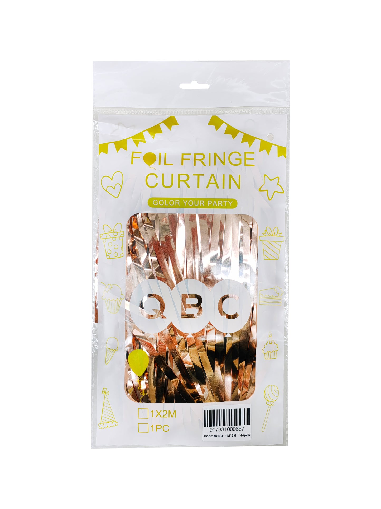 QBC Foil Fringe Curtains 3ft x 6ft