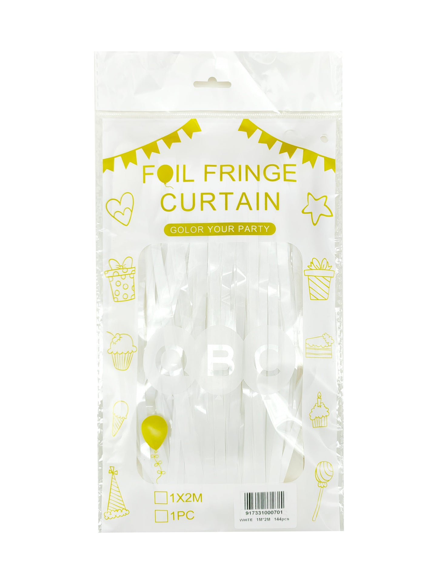 QBC Foil Fringe Curtains 3ft x 6ft