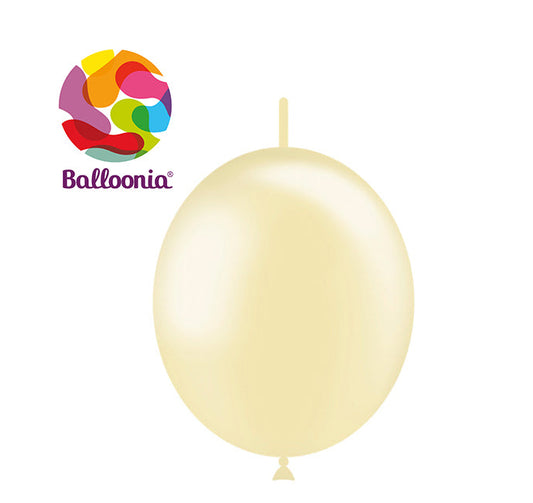 Balloonia 12" Decolink Metallic Latex Ivory 100ct