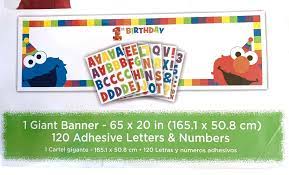 Sesame Street 1st First Birthday Personalized Party Banner