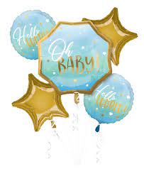 Anagram Baby Blue 5ct Balloon Bouquet