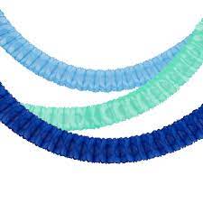 Aqua Paper Garland 12ft 1ct