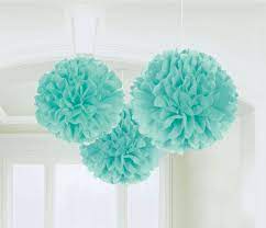 Robin's Egg Blue Fluffy Decorations 3pc