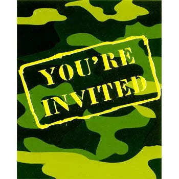 Camo Gear Invitations 8ct