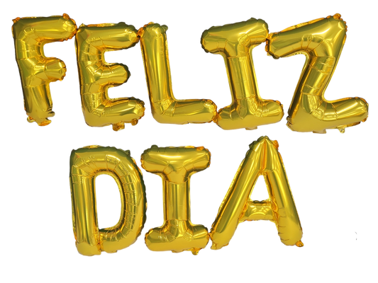 Party America 16" Gold Feliz Dia Balloon Banner