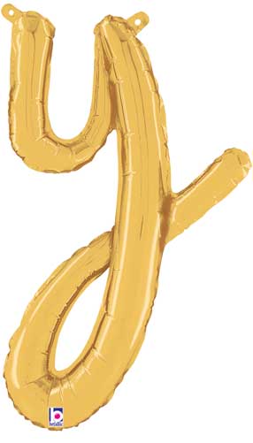 Betallic 24" Script Letter "y" Gold