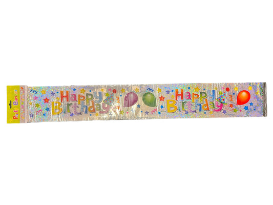 Happy Birthday Holographic Banner Party 12ft