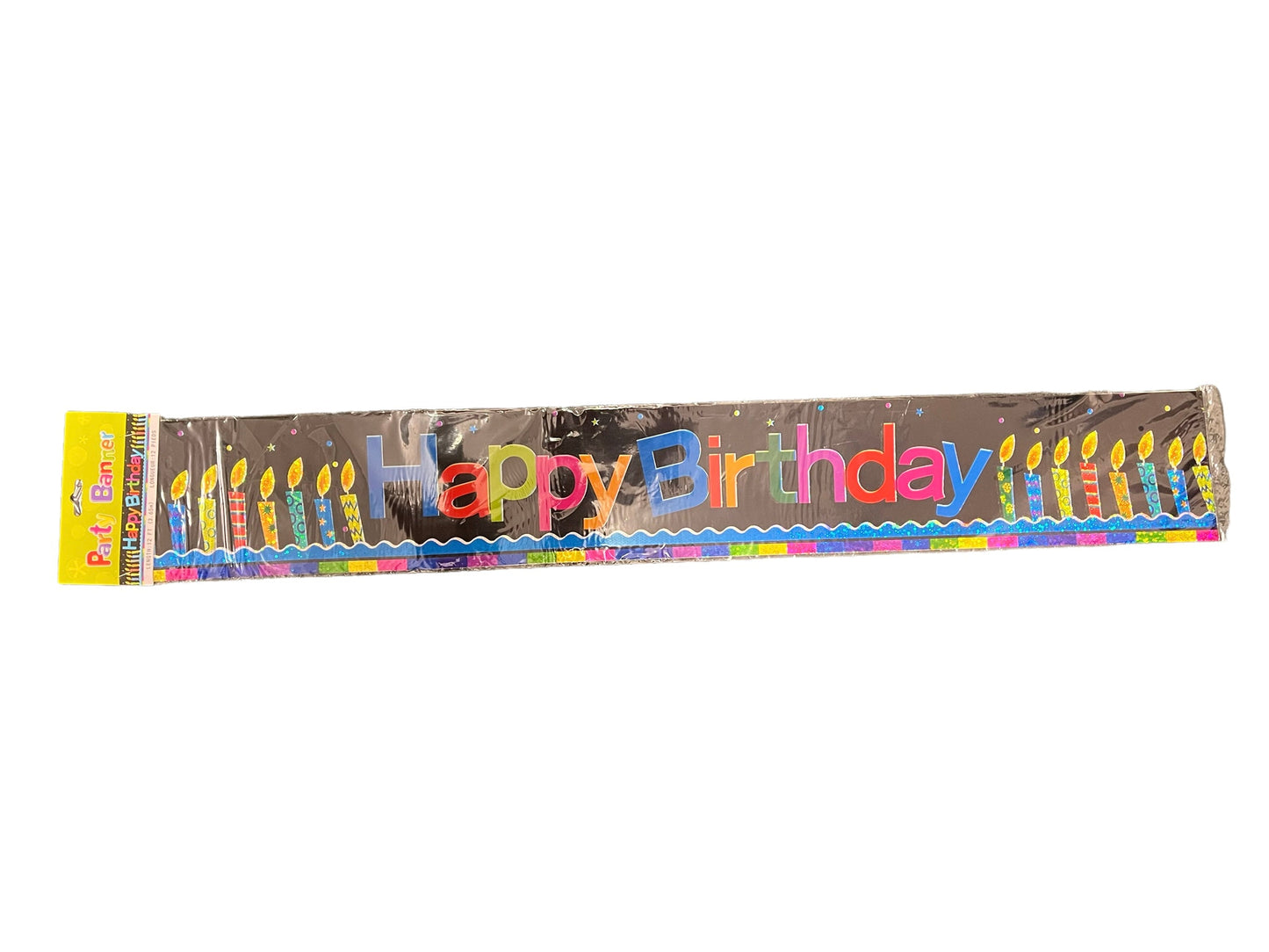 Happy Birthday Holo Banner Candles 12ft.