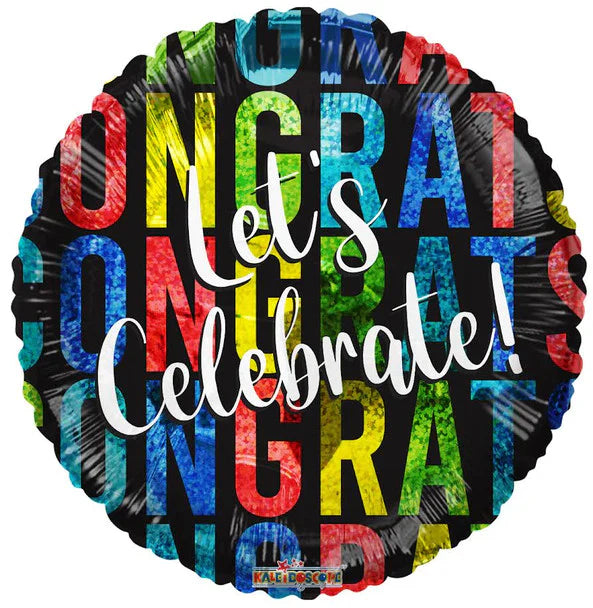 ConverUSA 18" Let's Celebrate Holographic Balloon-Flat