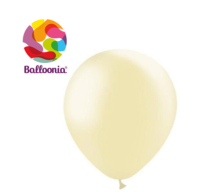 Balloonia 12" Latex Metallic Ivory 50ct