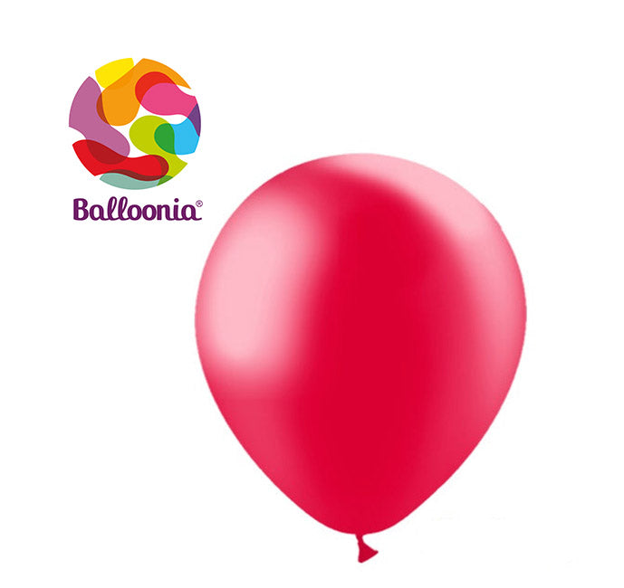 Balloonia 12" Latex Metallic Red 50ct