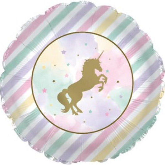 UNICORN SPARKLE 17" PASTELS & GOLD FOIL