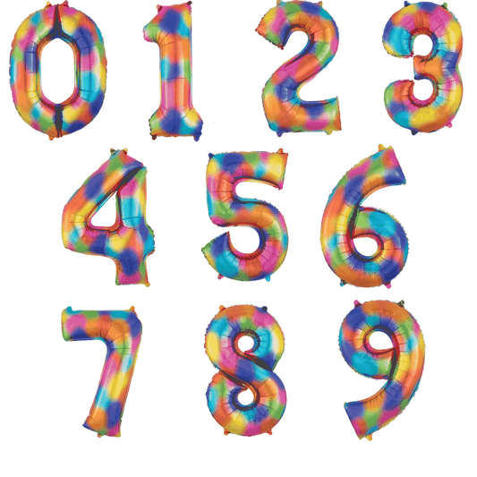 34" Multicolor Jumbo Numbers