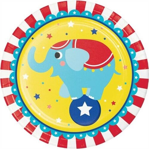 Circus Animals 9" Paper Plates 8 Count