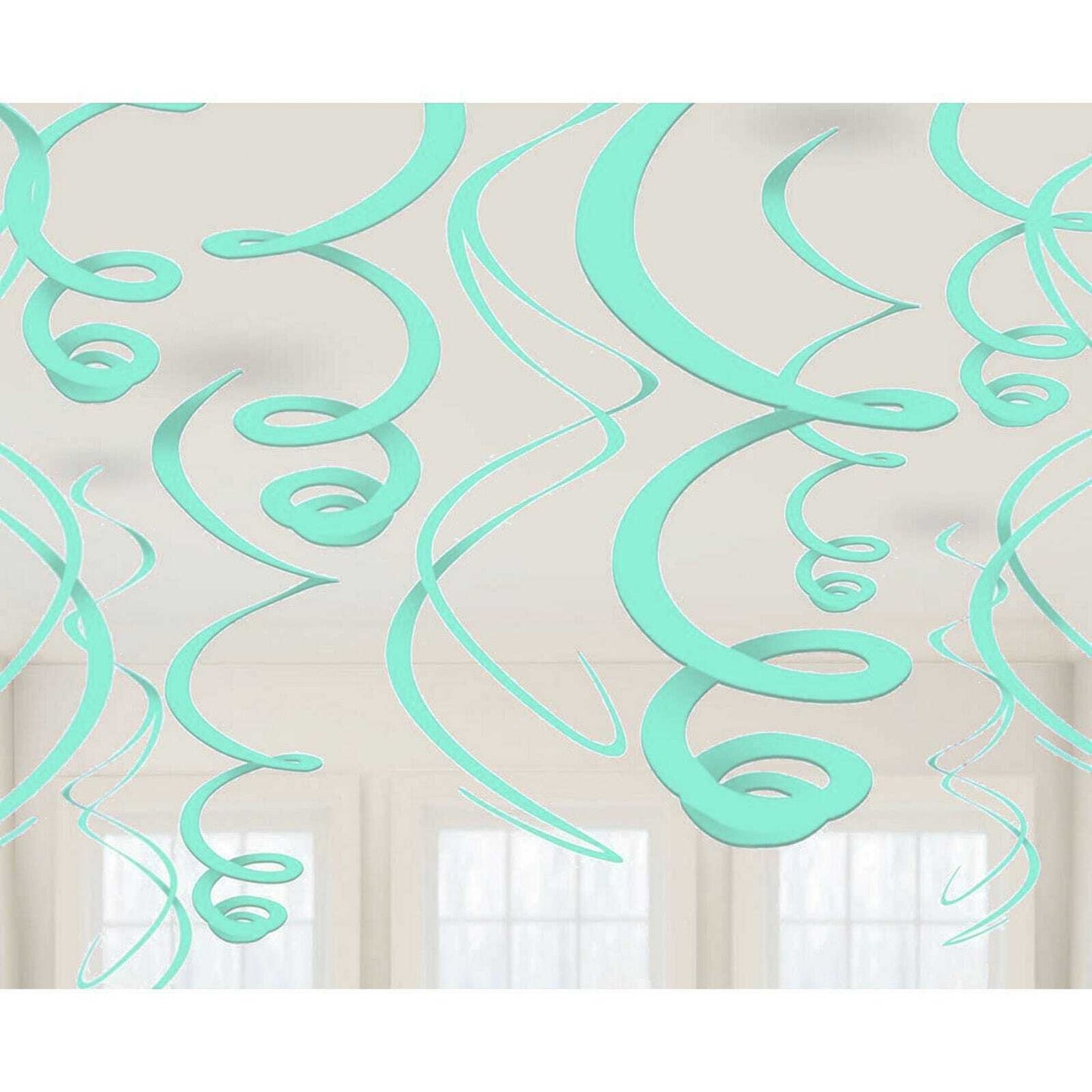 Aqua Blue Swirl Decoration 12pc