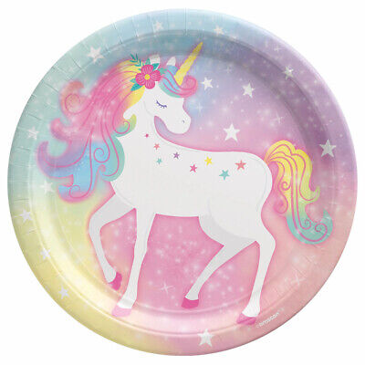 Amscan Unicorn Dinner Plates 8ct - 9"