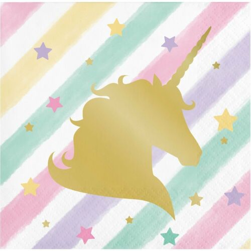 Sparkle Unicorn Beverage Napkins 16ct