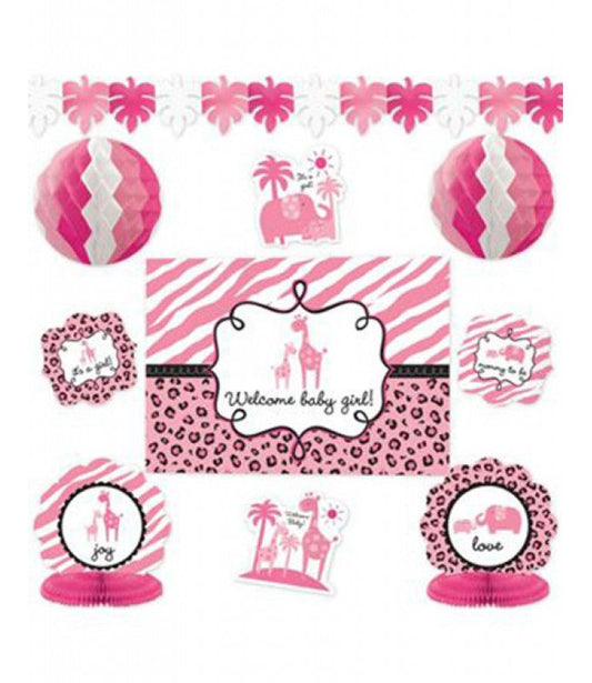 Sweet Safari Girl Room Decorating Kit (10pc)