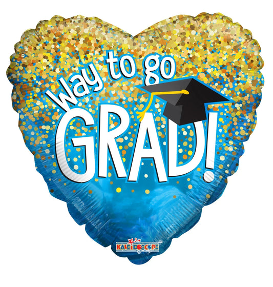 ConverUSA 18" Way To Go Grad Blue Balloon-Flat